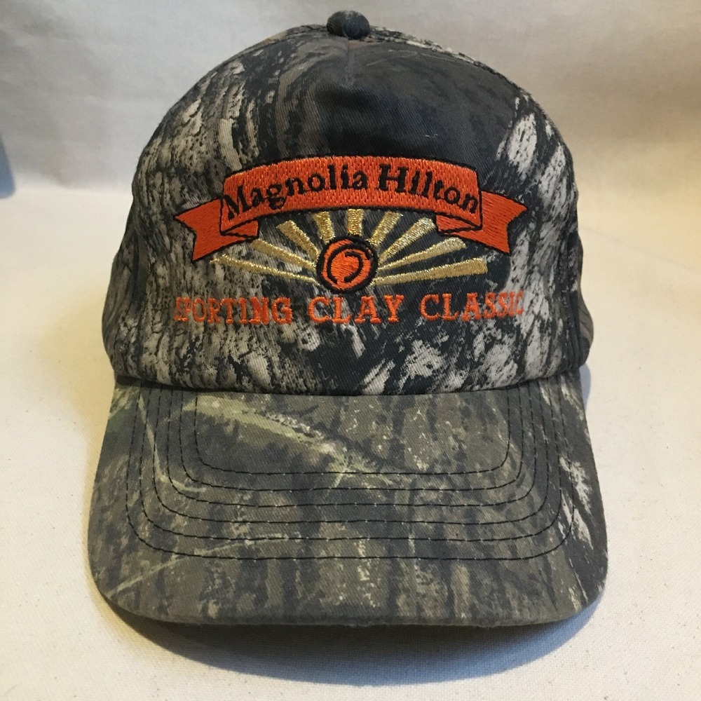 Magnolia Hilton Hat Cap Mens Snap Back Green Camo Clay Mossy Oak Hunting Logo